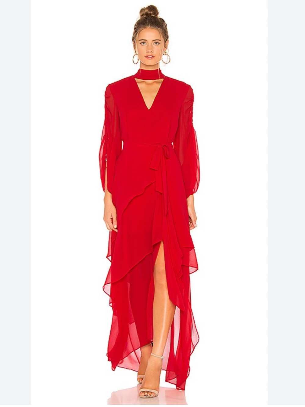 NWT REVOLVE C/MEO Collective Heart Breaker Maxi Dress Red Size XS